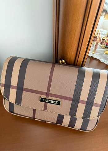 Burberry Desenli Kahverengi Deri Kadın Çanta