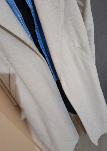 Bej Keten Erkek Midi Boy kaban - Görsel 3