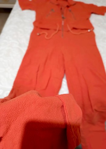 Kısa Kollu narçiçeği Keten Tulum - Görsel 2