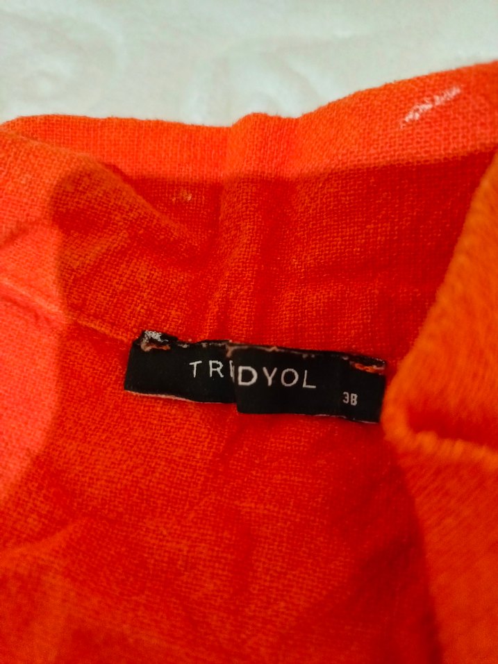 Kısa Kollu narçiçeği Keten Tulum - Görsel 4