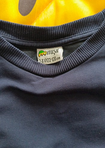 çocuk Mavi Bisiklet Yaka Sweatshirt - Görsel 2