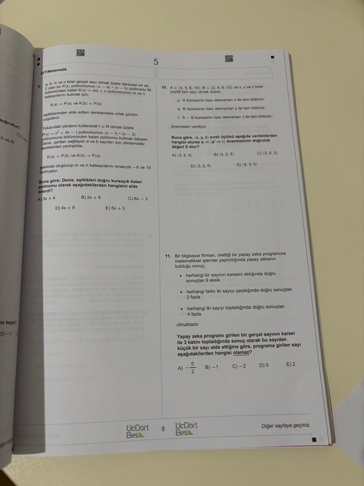 2022 AYT Matematik 10'lu Deneme Kitabı - Görsel 3