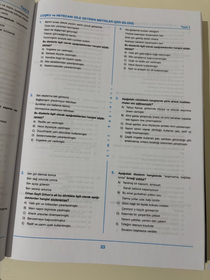 Edebiyat Soru Bankası - Limit Yayınları - Görsel 3