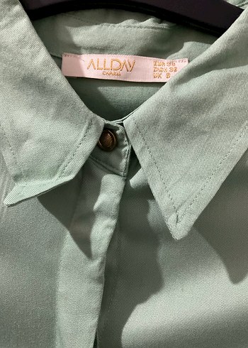 Düğmeli Yeşil Uzun Kollu Kadın Tunik sıfır ayarında - Görsel 4