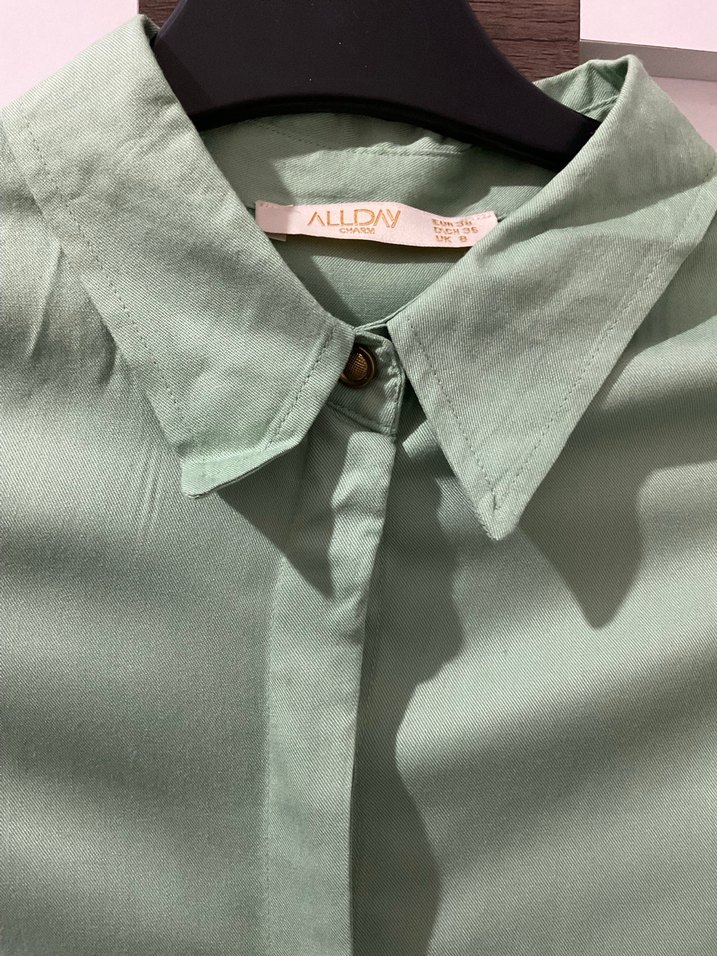 Düğmeli Yeşil Uzun Kollu Kadın Tunik sıfır ayarında - Görsel 3