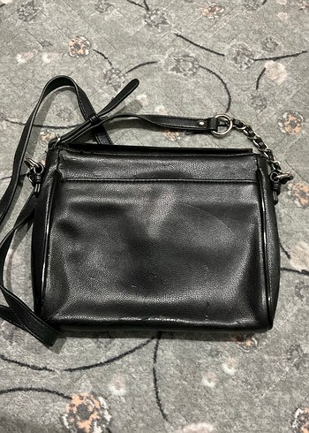 Siyah Deri Tokalı Kadın Çanta - Görsel 2