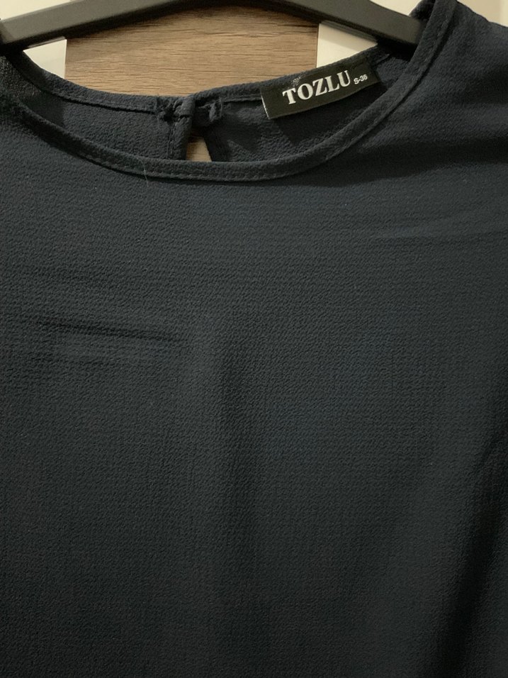 Lacivert Uzun Kollu Kadın Tunik - Görsel 3