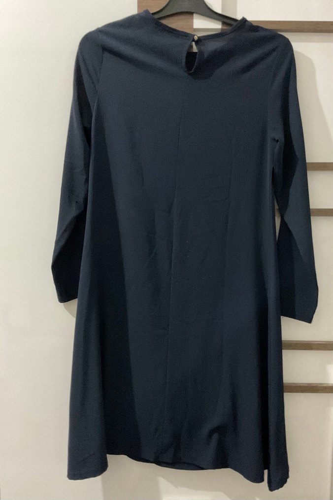 Lacivert Uzun Kollu Kadın Tunik - Görsel 2