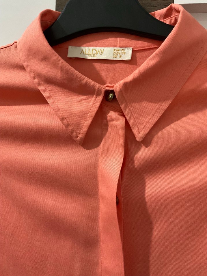 Pembe Uzun Kollu Düğmeli Kadın Tunik hiç giyilmedi - Görsel 2