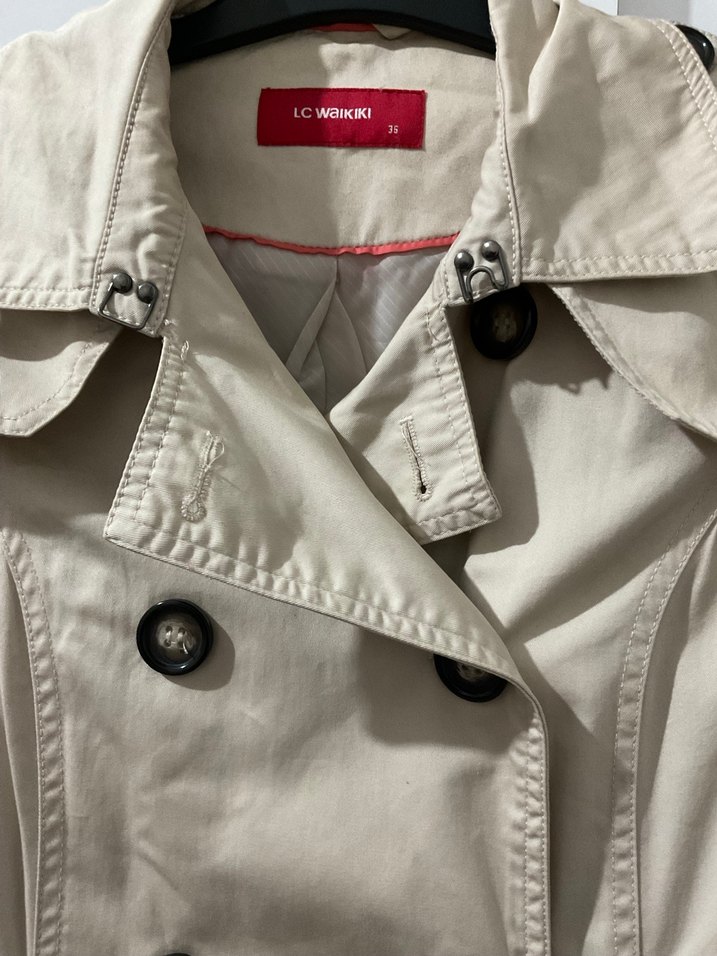 Bej Kemerli Midi Trençkot - Görsel 3