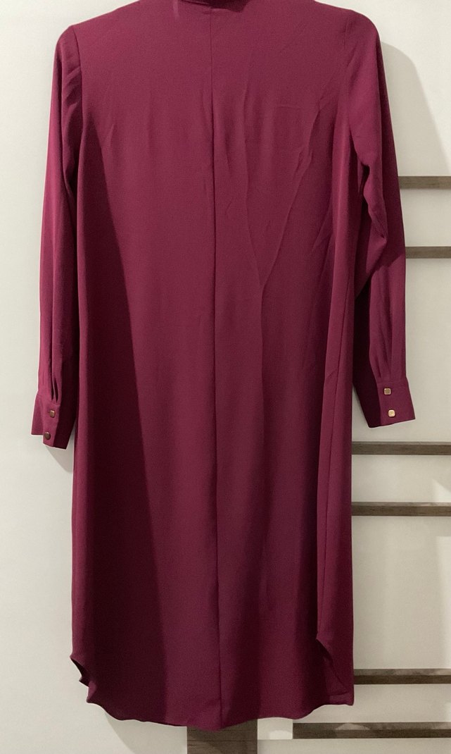 Bordo Uzun Kollu Salaş Tunik - Görsel 2