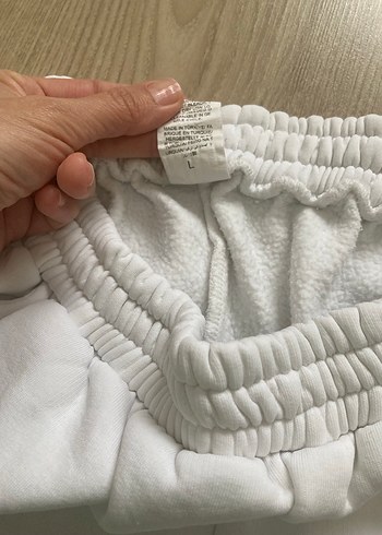 Beyaz Erkek Rahat Kesim Eşofman Altı - Görsel 2