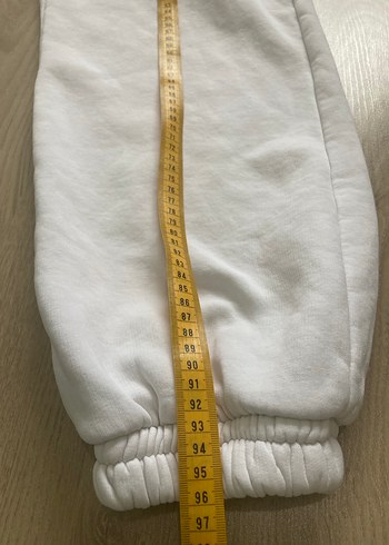 Beyaz Erkek Rahat Kesim Eşofman Altı - Görsel 3