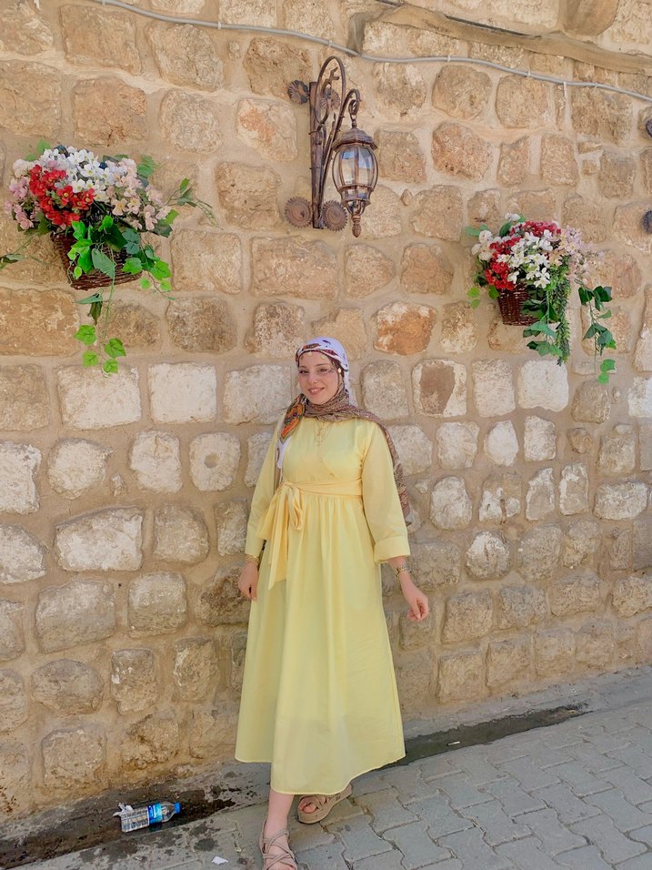 Bohem Etnik Desenli Sarı Uzun Elbise - Görsel 5