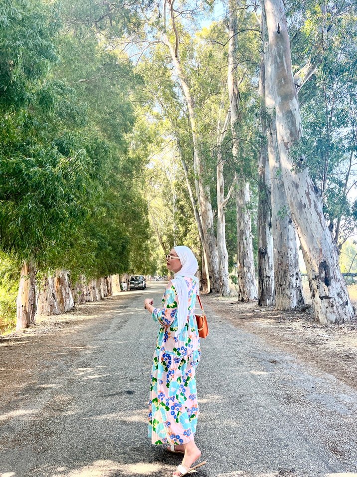 Çiçek Desenli Uzun Salaş Elbise - Görsel 5