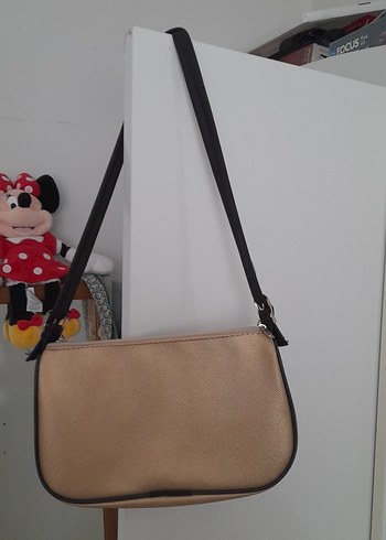 Bej Deri Zincir Detaylı Kadın Çanta - Görsel 3