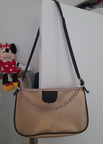 Bej Deri Zincir Detaylı Kadın Çanta - Görsel 2