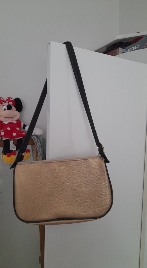 Bej Deri Zincir Detaylı Kadın Çanta - Görsel 3