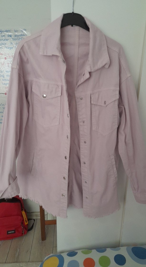 Pudra Rengi Düğmeli Midi Kadın Ceket - Görsel 2