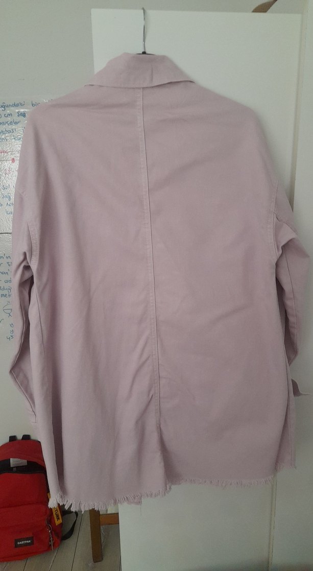 Pudra Rengi Düğmeli Midi Kadın Ceket - Görsel 3