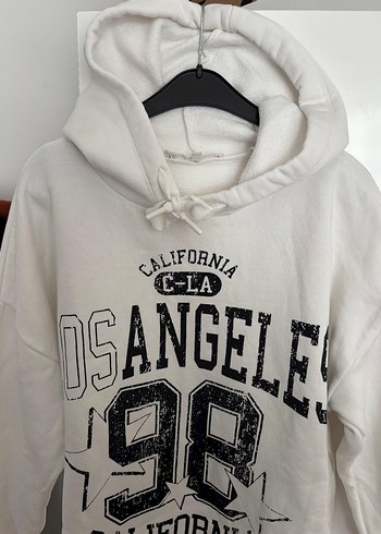 Beyaz Baskılı Uzun Kollu Sweatshirt - Görsel 2