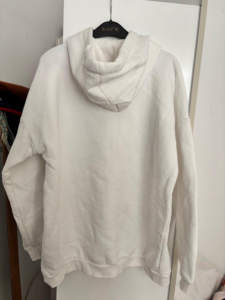 Beyaz Baskılı Uzun Kollu Sweatshirt - Görsel 3