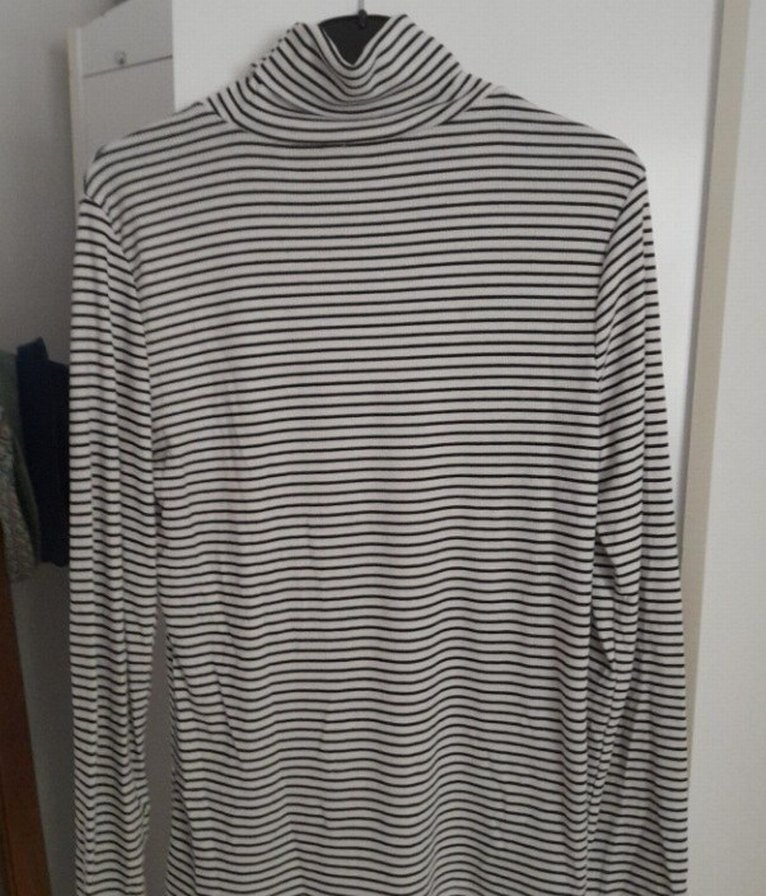 Gri Çizgili Boğazlı Uzun Kollu Kadın Body - Görsel 3