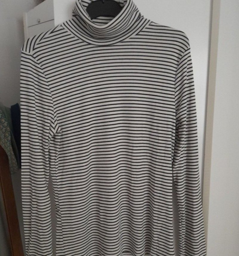 Gri Çizgili Boğazlı Uzun Kollu Kadın Body - Görsel 2