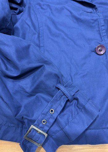 Düğmeli Mavi  Midi Ceket - Görsel 3