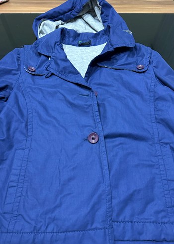 Düğmeli Mavi  Midi Ceket - Görsel 2