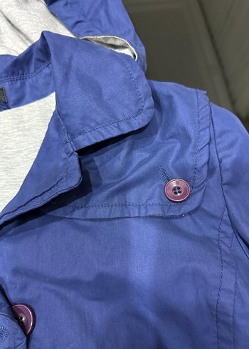 Düğmeli Mavi  Midi Ceket - Görsel 4