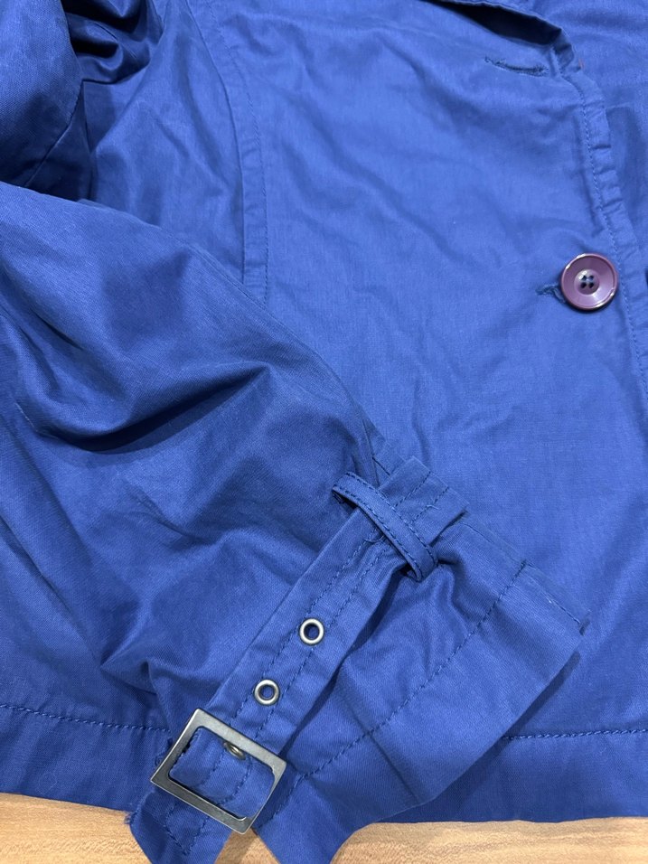 Düğmeli Mavi  Midi Ceket - Görsel 3