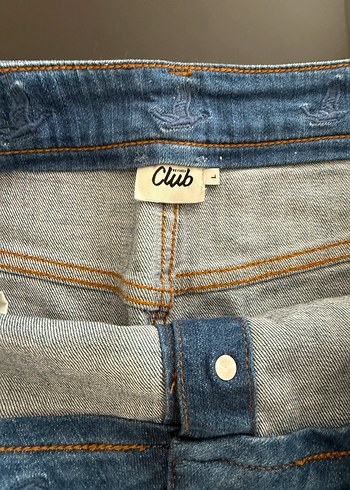 Düğmeli Mavi Midi Kot Etek - Görsel 2