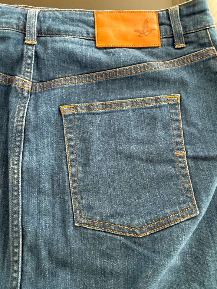 Düğmeli Mavi Midi Kot Etek - Görsel 3