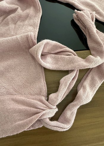 Pembe Keten Kadın Kolsuz Triko - Görsel 3