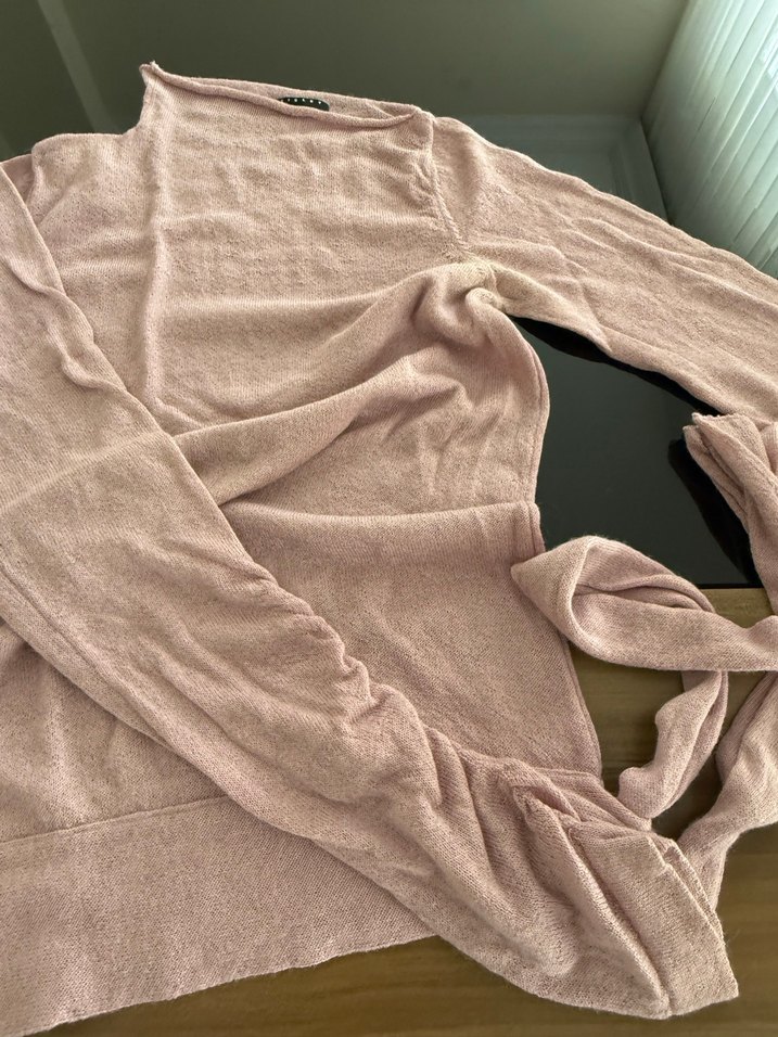 Pembe Keten Kadın Kolsuz Triko - Görsel 2