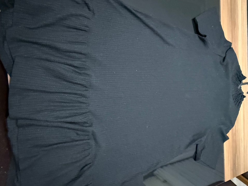 Siyah Pilili Midi Kadın Elbise - Görsel 5