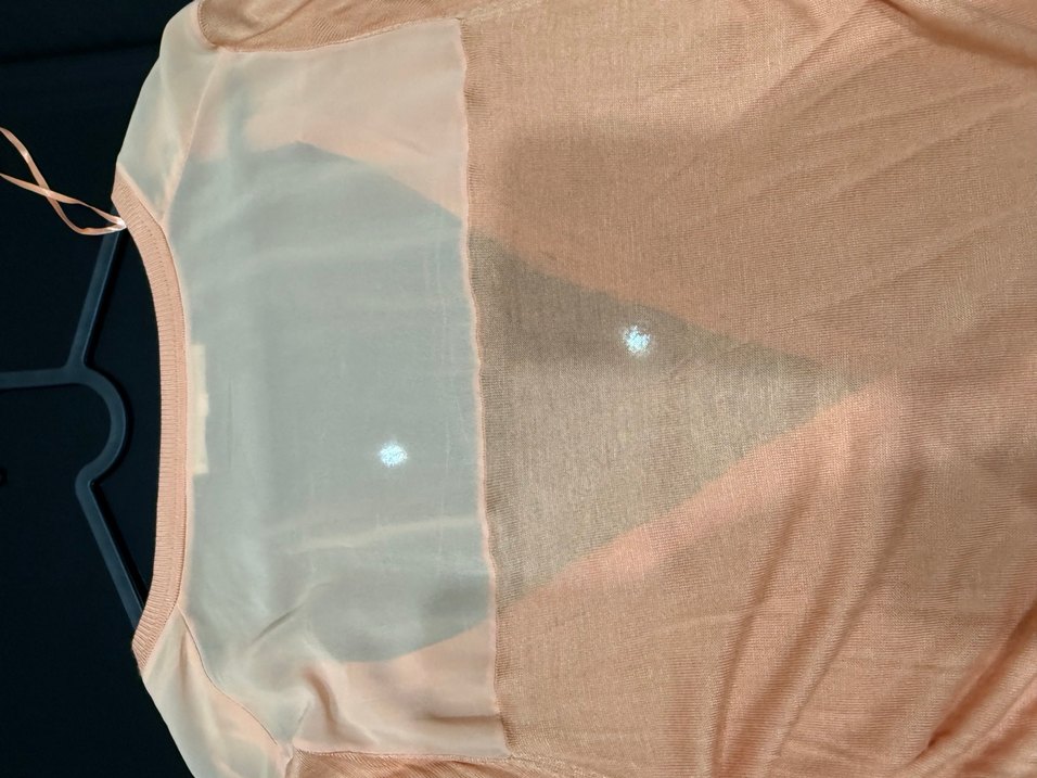 Somon rengi tül miksli hırka - Görsel 5