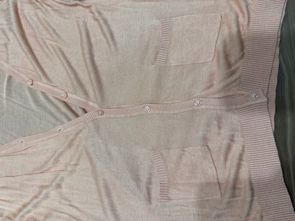 Somon rengi tül miksli hırka - Görsel 2