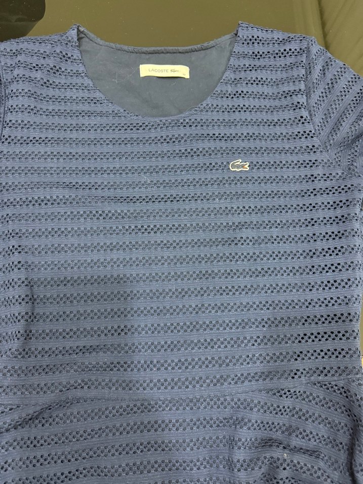 Lacoste lacivert Dantel Detaylı kısa kollu elbise - Görsel 2