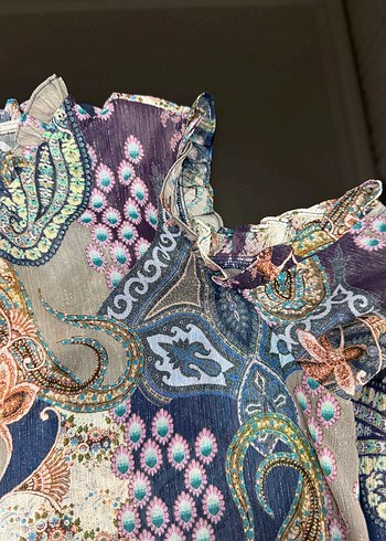 Bohem Çok Renkli Desenli gömlek - Görsel 6