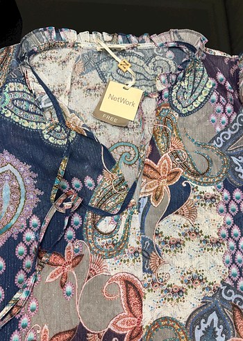 Bohem Çok Renkli Desenli gömlek - Görsel 5