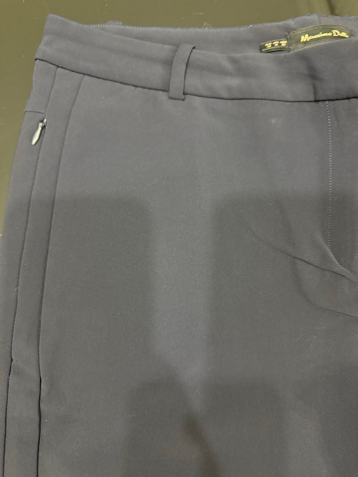 Lacivert Kadın Kumaş Kemerli Pantolon - Görsel 2