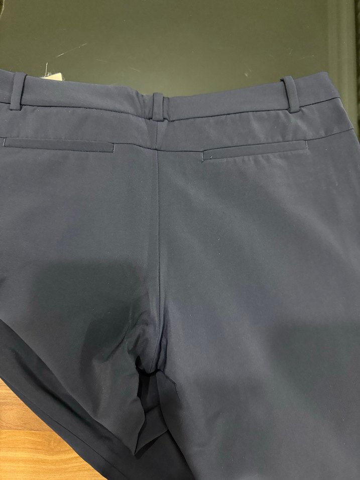 Lacivert Kadın Kumaş Kemerli Pantolon - Görsel 3