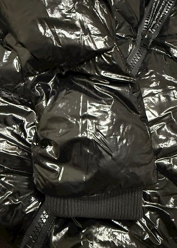 Siyah Suni Kürklü Kadın Kışlık Ceket - Görsel 6