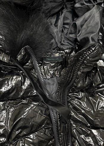 Siyah Suni Kürklü Kadın Kışlık Ceket - Görsel 3