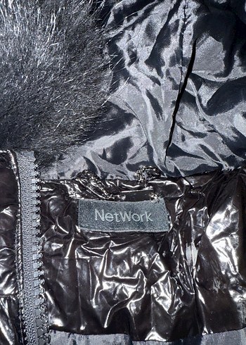 Siyah Suni Kürklü Kadın Kışlık Ceket - Görsel 2