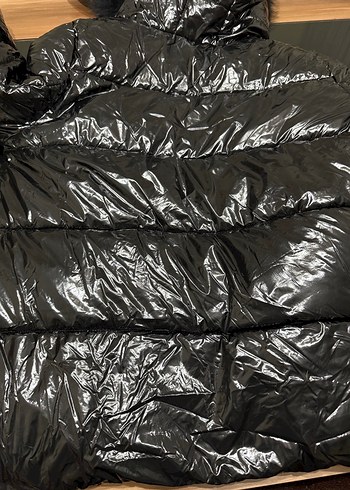 Siyah Suni Kürklü Kadın Kışlık Ceket - Görsel 8