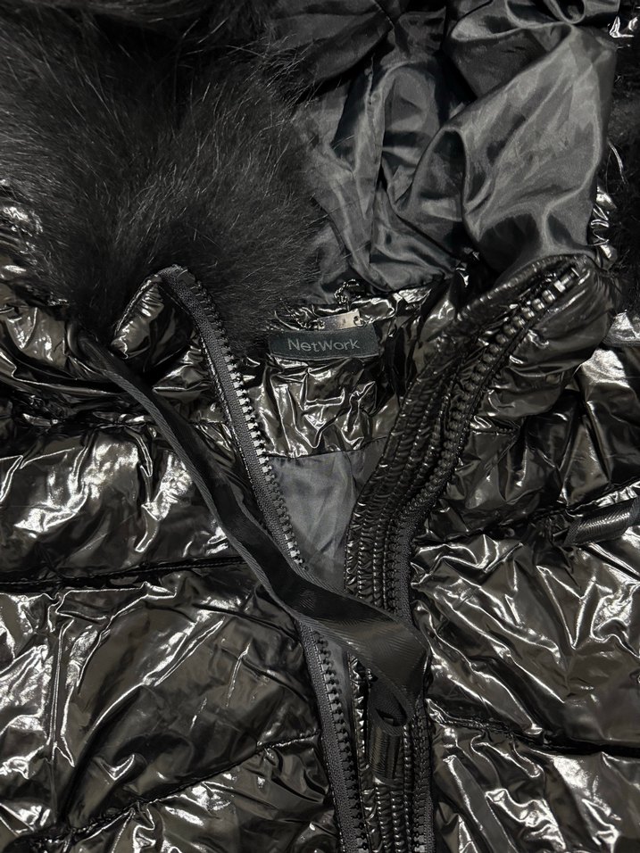 Siyah Suni Kürklü Kadın Kışlık Ceket - Görsel 3