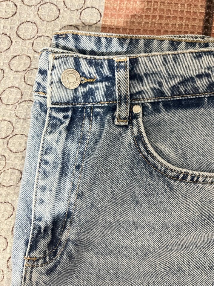 buz mavisi kot pantolon geniş paça - Görsel 3